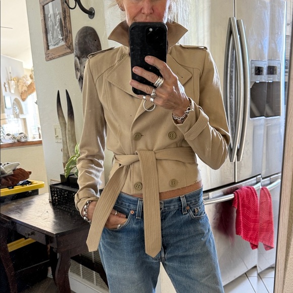 Trouve Jackets & Blazers - Super cute cropped trench coat rustic raw edge